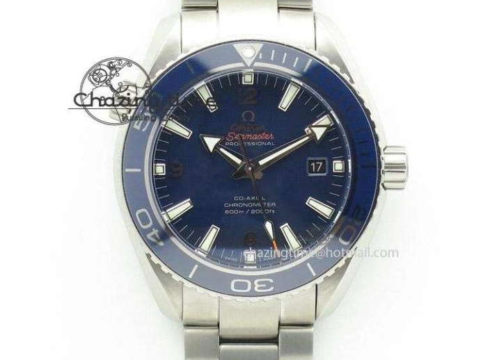 0408 Planet Ocean Master Chrono 45mm SS OM 1:1 Best Edition Black Dial On Orange Rubber Strap A Attractive 8170